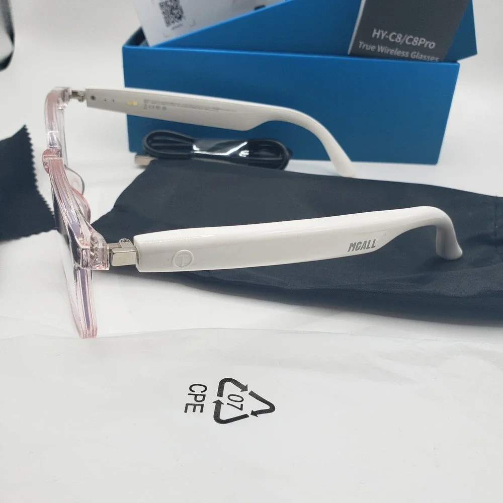 Hyundai HY-C8Pro Smart Glasses Eyeglasses Frame, True Wireless, White